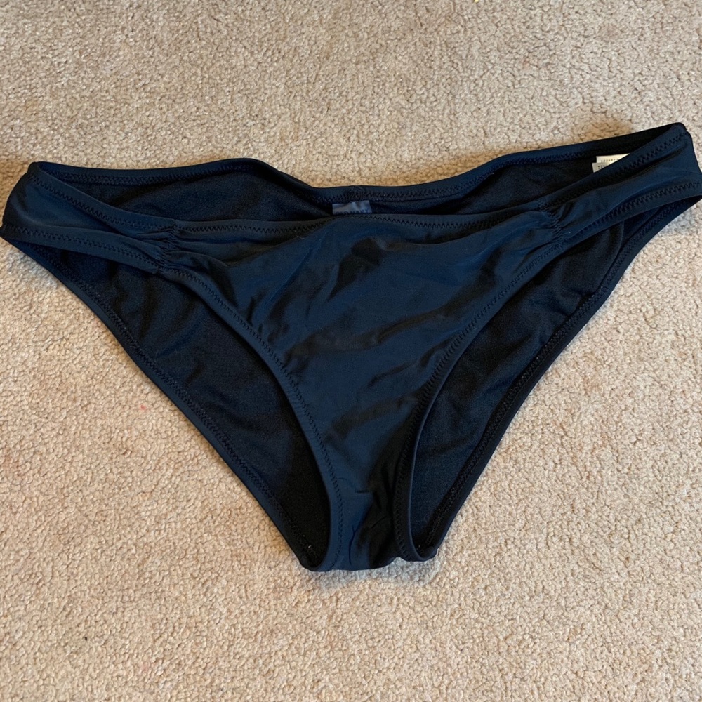 Black bikini bottoms. Good coverage!